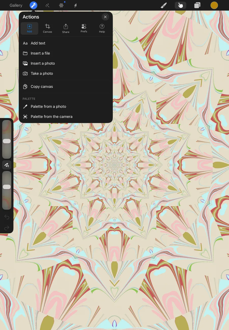 Ebru app — Text, photos and a palette from a photo